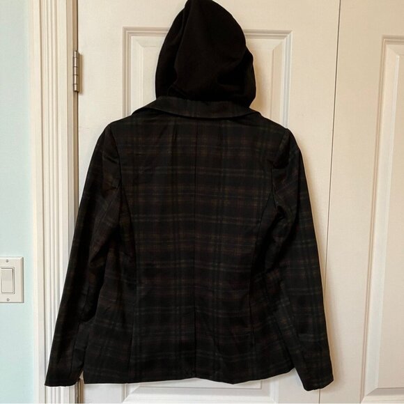 Laundry by Shelli Segal Blazer Womens S Plaid Hooded Two-fer - Picture 4 of 14